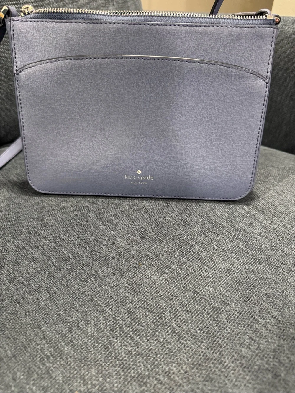 Kate spade Light Blue Leather Crossbody with Patterned Cardholder